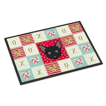 Carolines Treasures 24 x 36 in. Russian White Black Cat Love Indoor or Outdoor Mat CK5155JMAT
